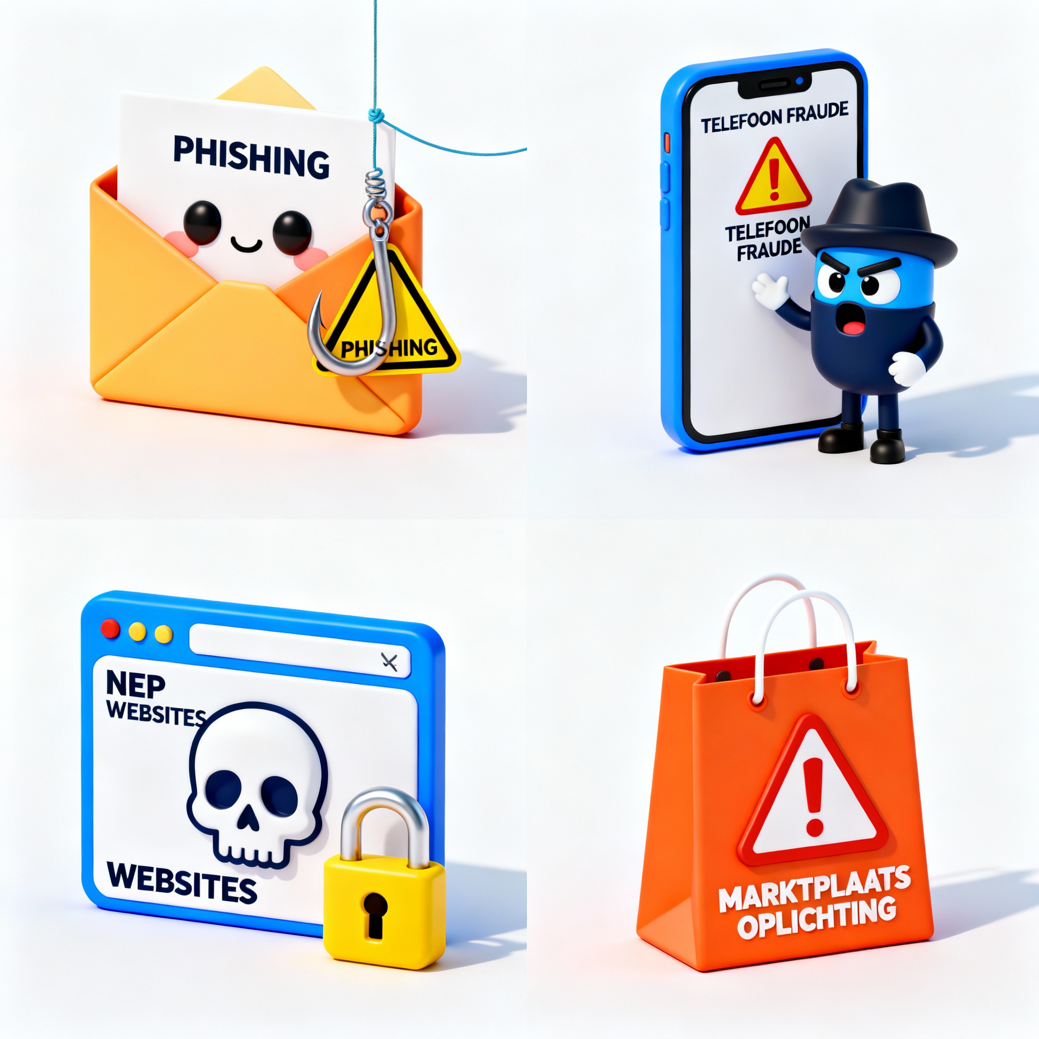 Online fraude overzicht met Nederlandse tekst